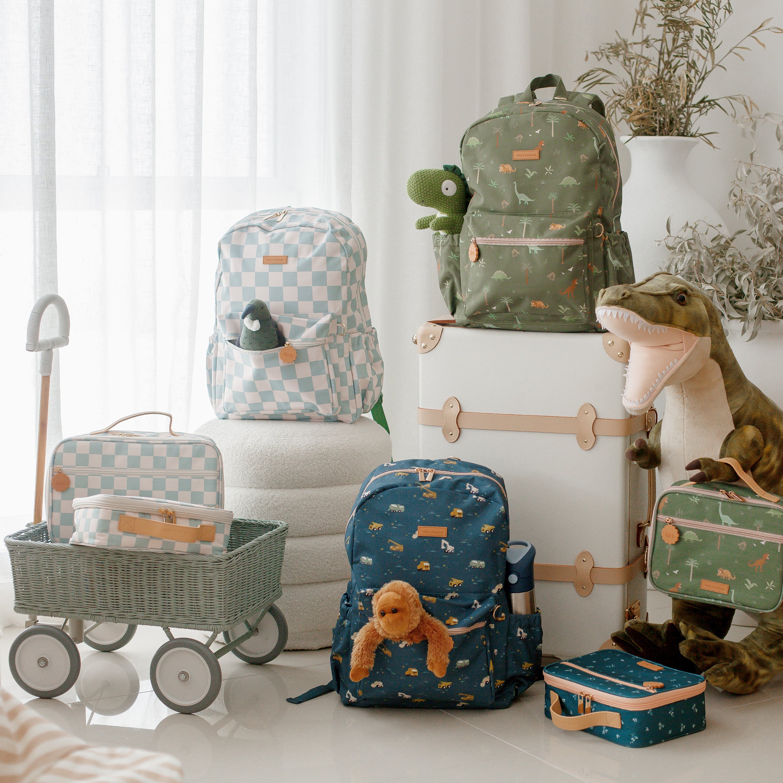 Sage Check Large Lunch Bag - SECONDS