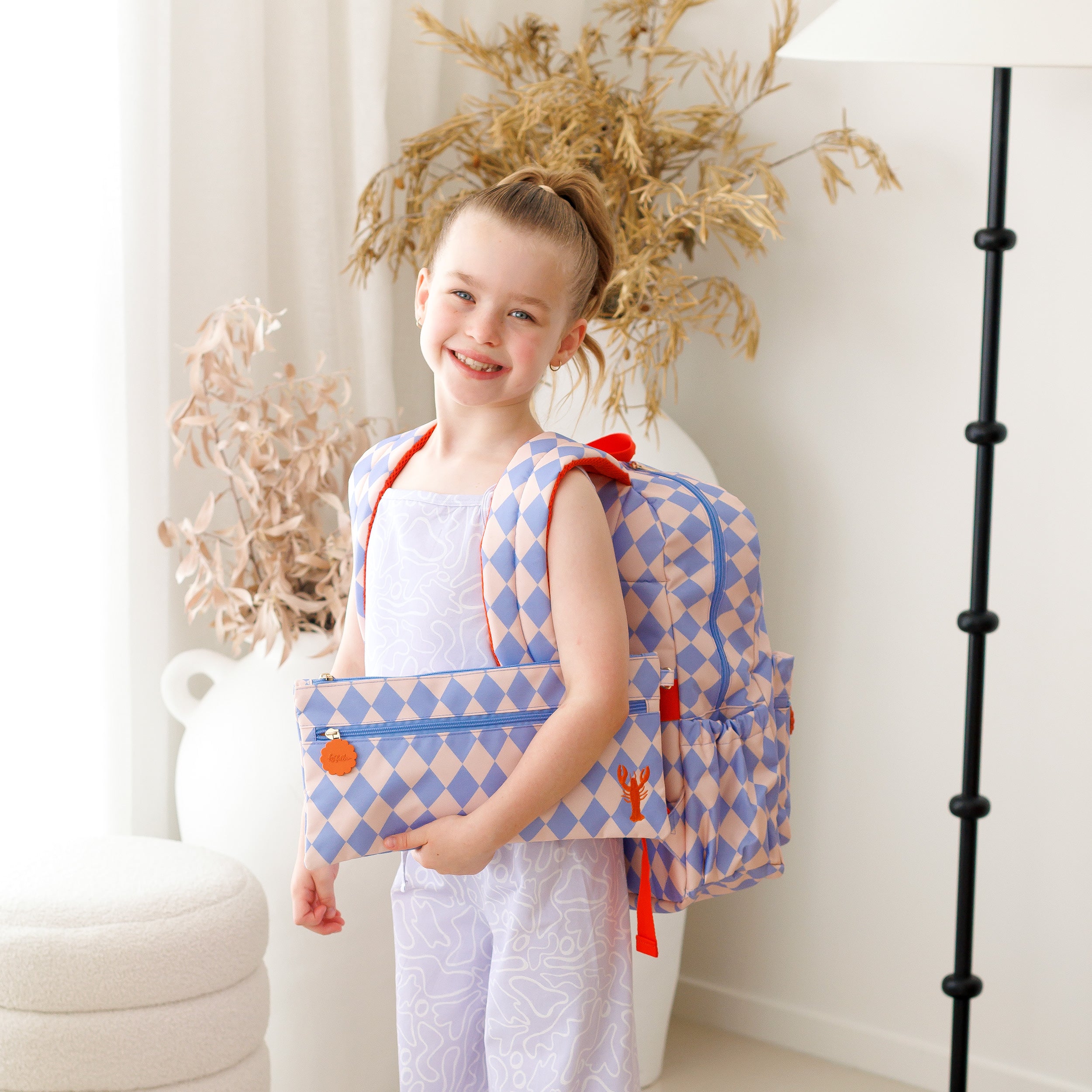 Blue Diamonds Large Pencil Case