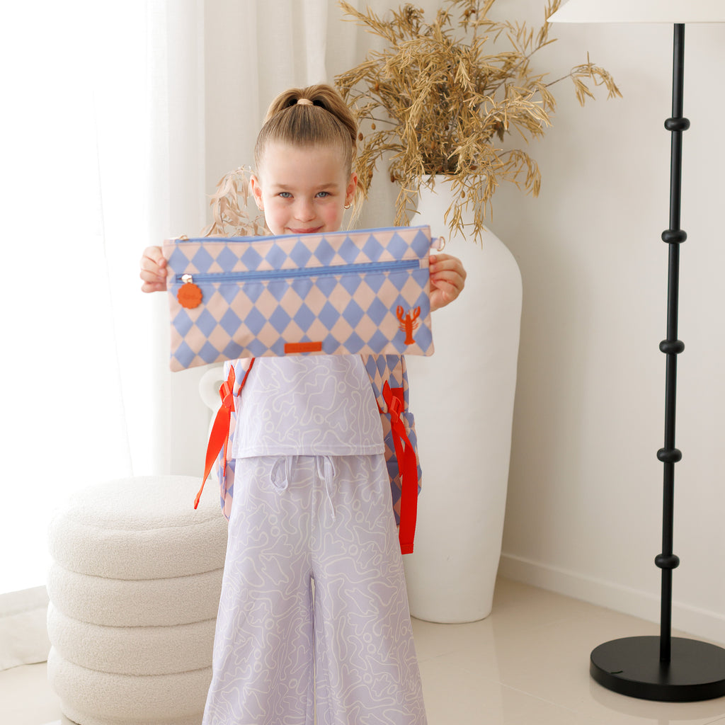 Blue Diamonds Large Pencil Case