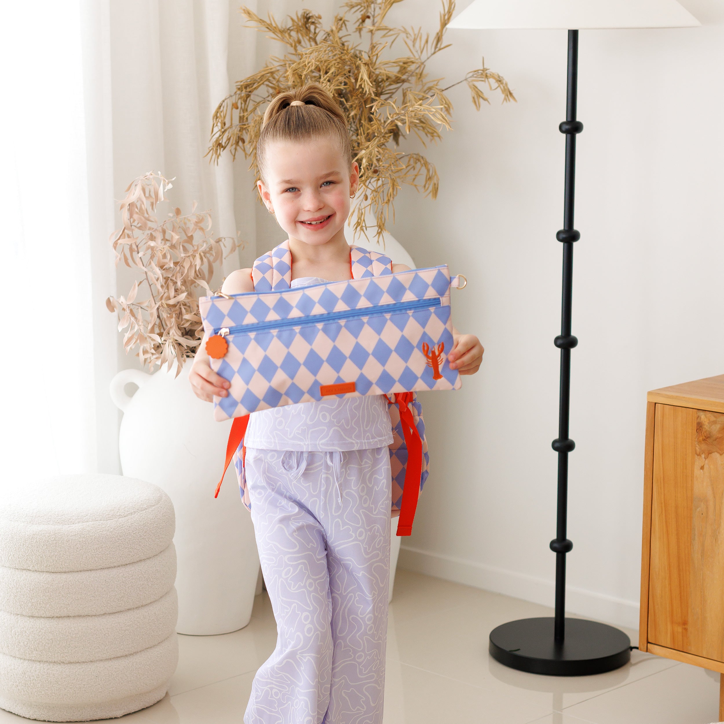 Blue Diamonds Large Pencil Case