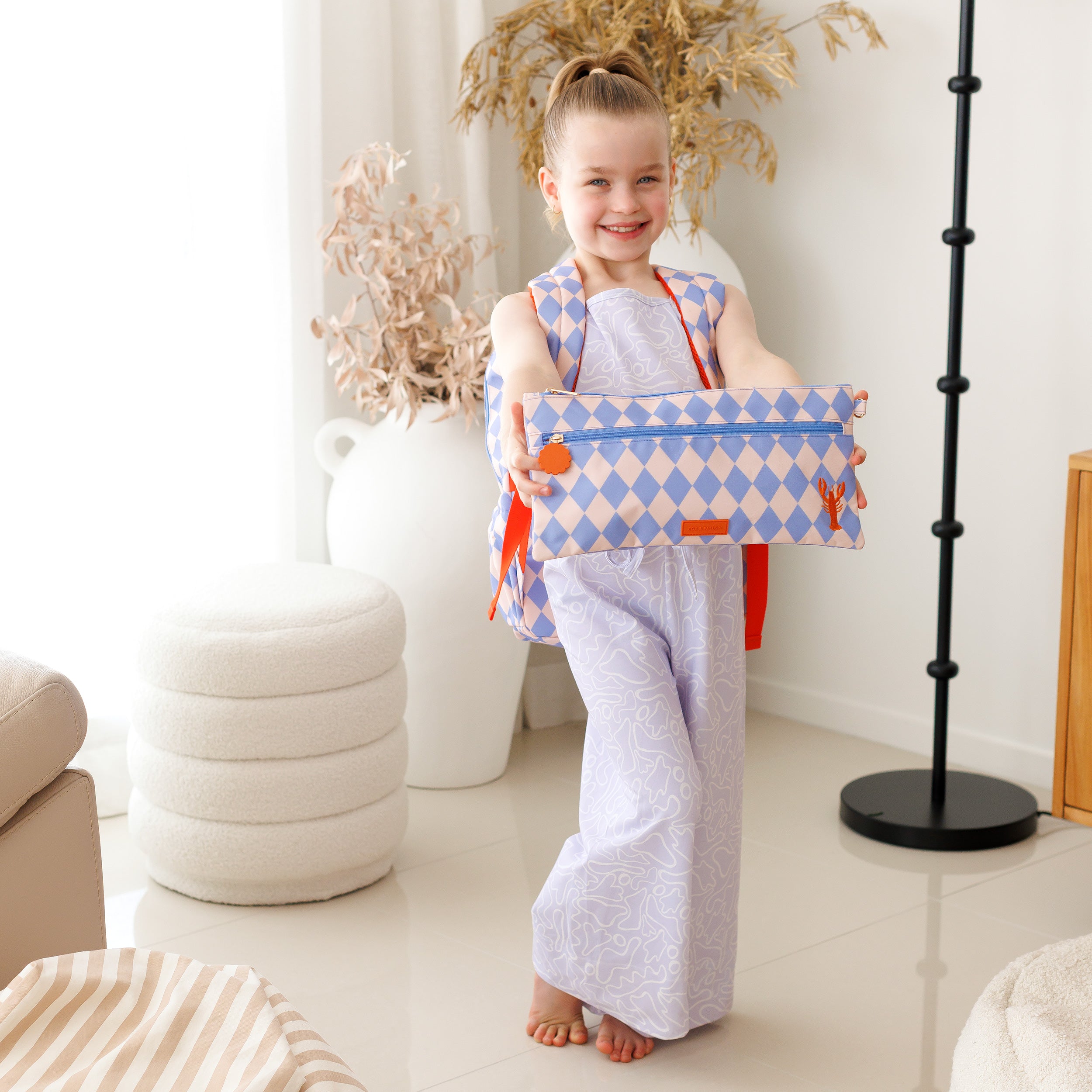 Blue Diamonds Large Pencil Case