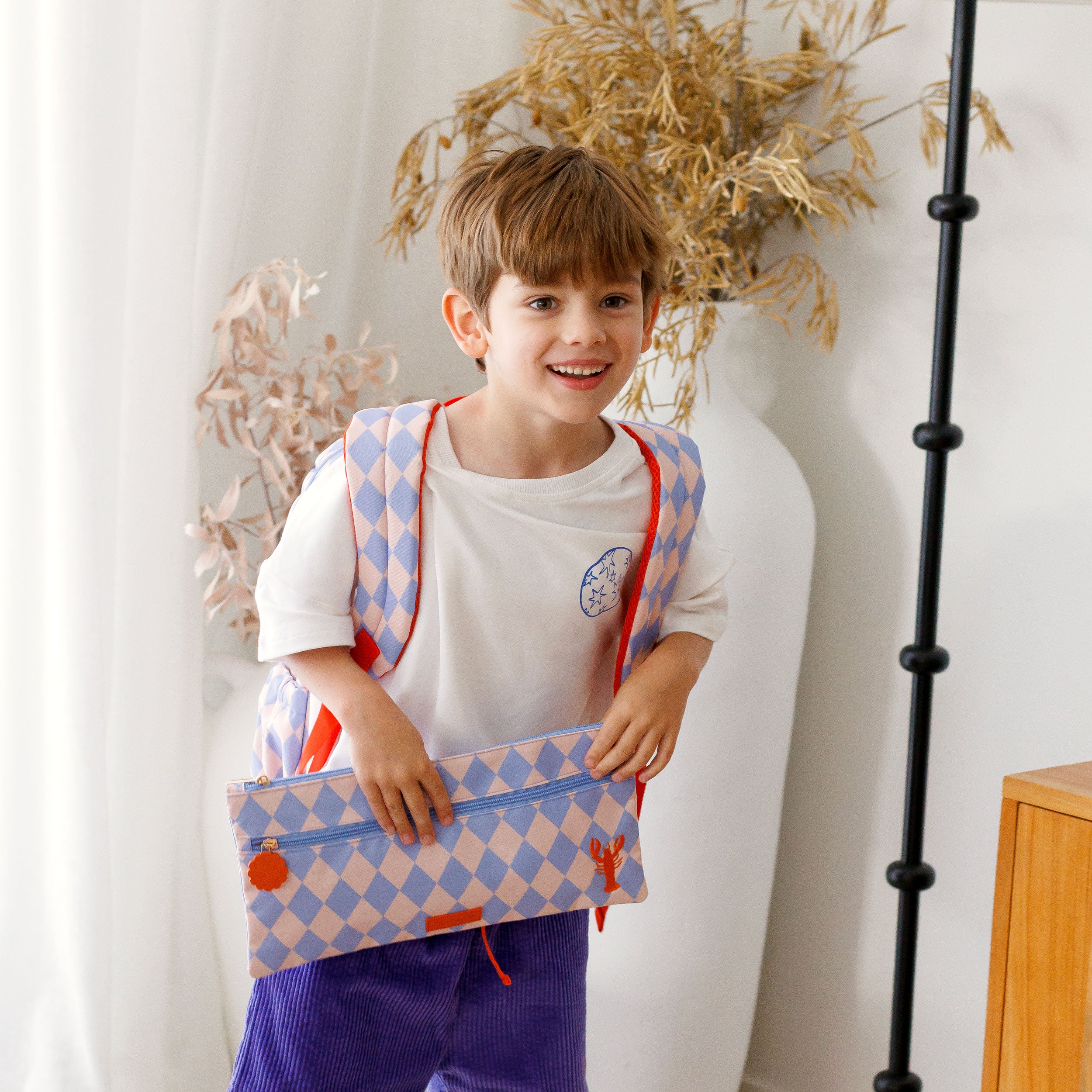 Blue Diamonds Large Pencil Case