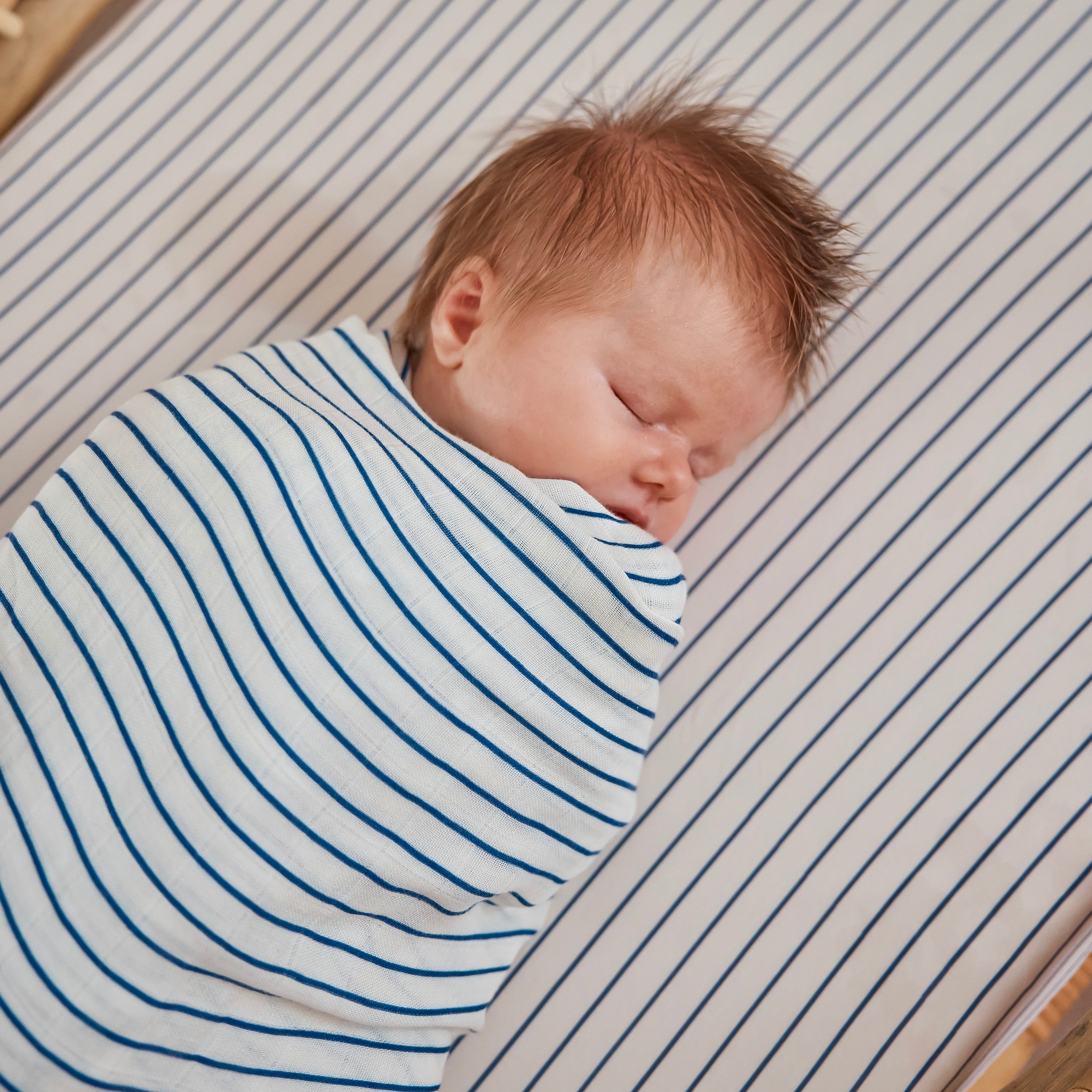 Breton Stripe Muslin Wrap Swaddle