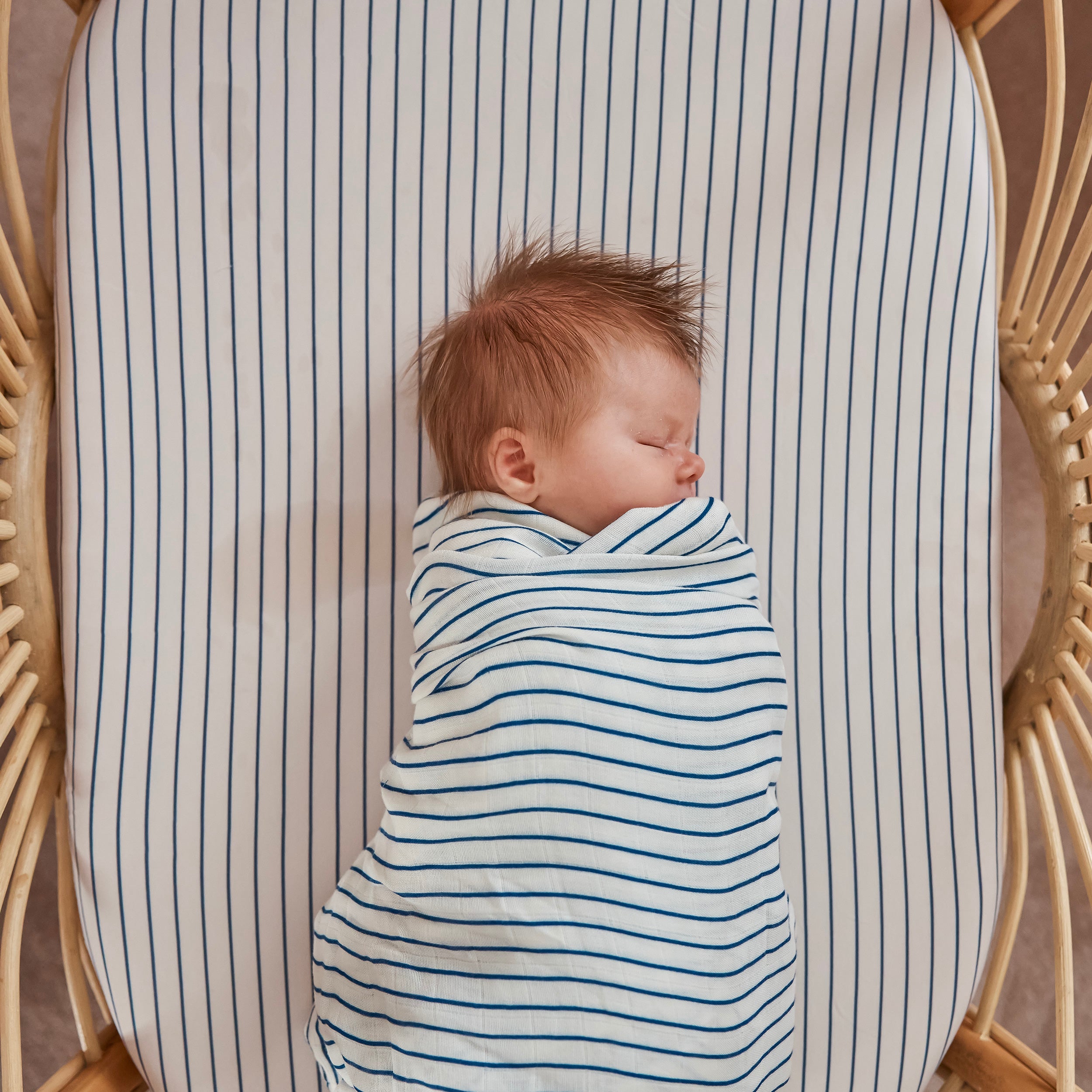 Breton Stripe Muslin Wrap Swaddle