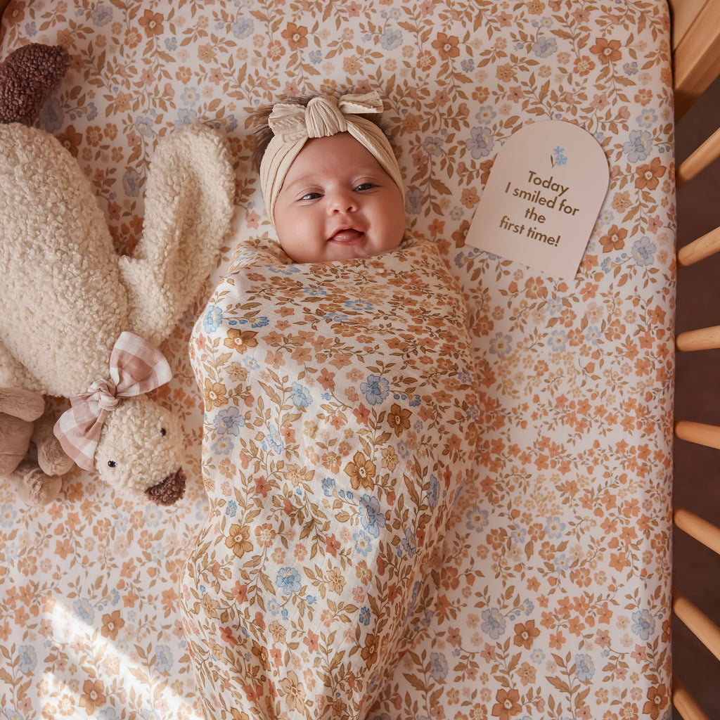 Broderie Organic Fitted Cot Sheet