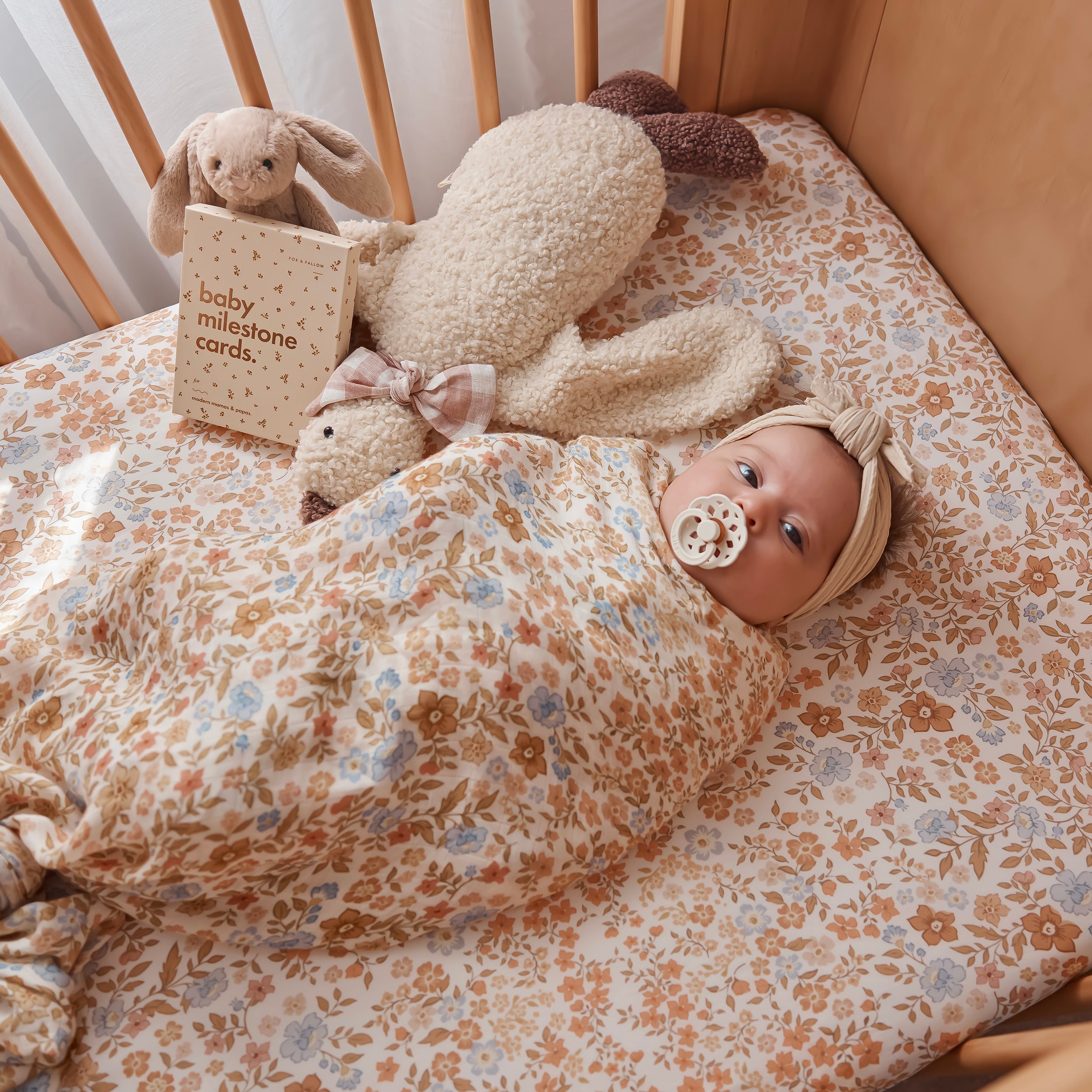 Broderie Organic Fitted Cot Sheet