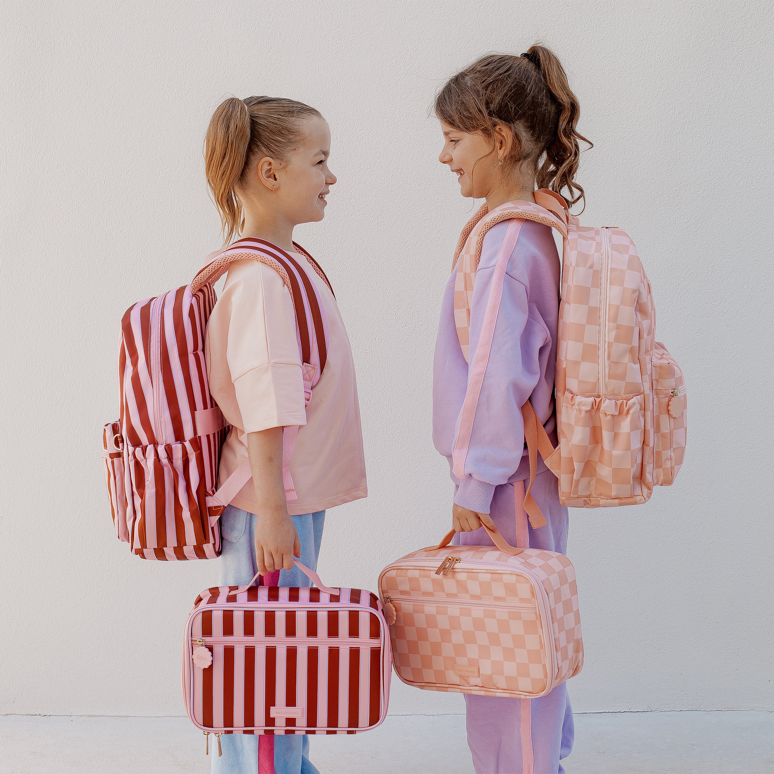 Peach Check Large Lunch Bag - PRE-ORDER (AUGUST)