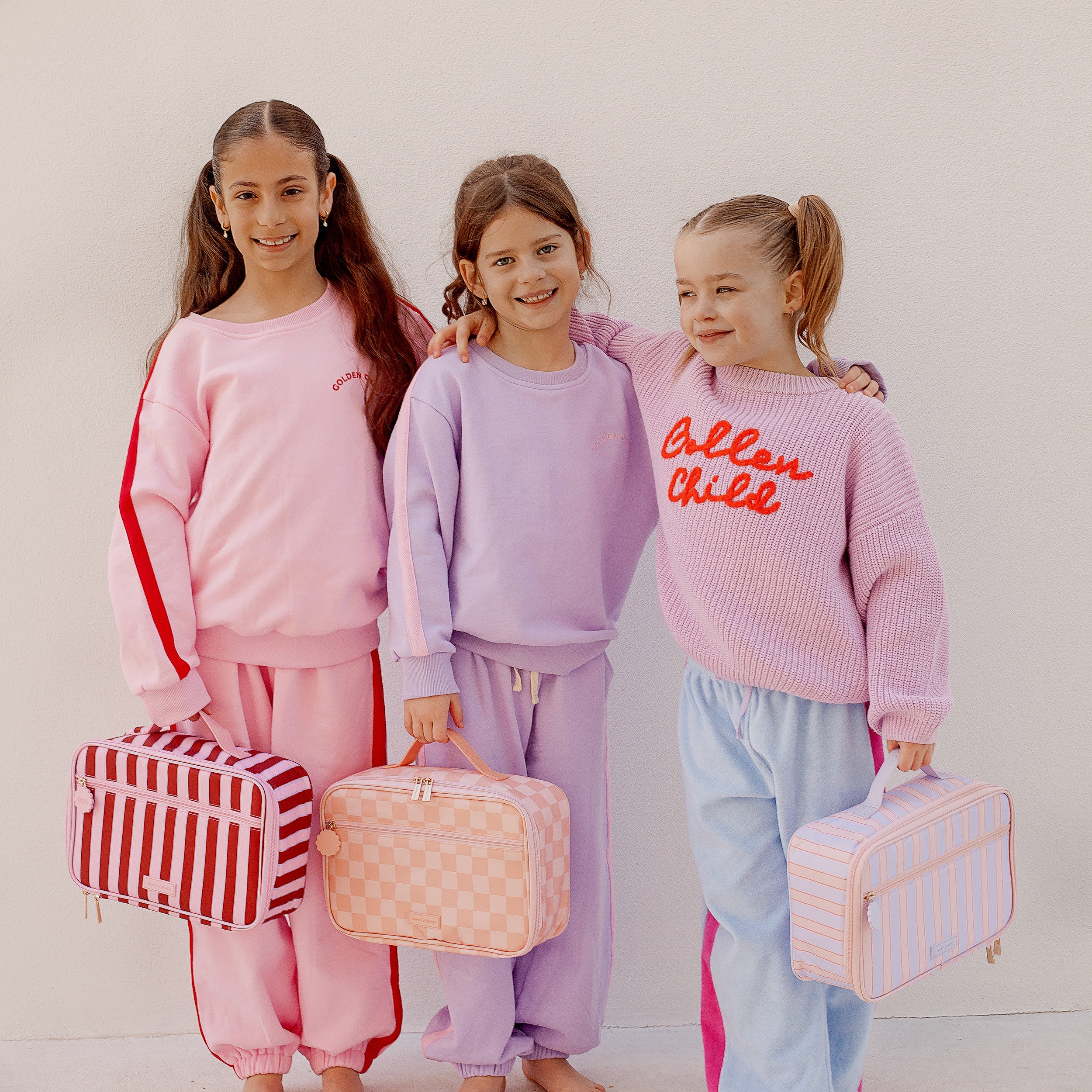 Peach Check Large Lunch Bag - SECONDS