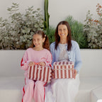 Burgundy Stripe Cosmetic Bag