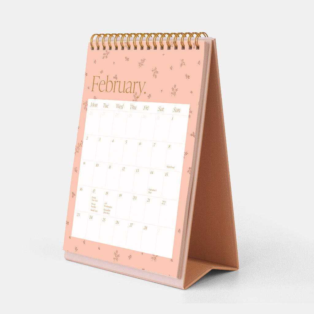 2026 Rose Check Desk Calendar - LOW STOCK
