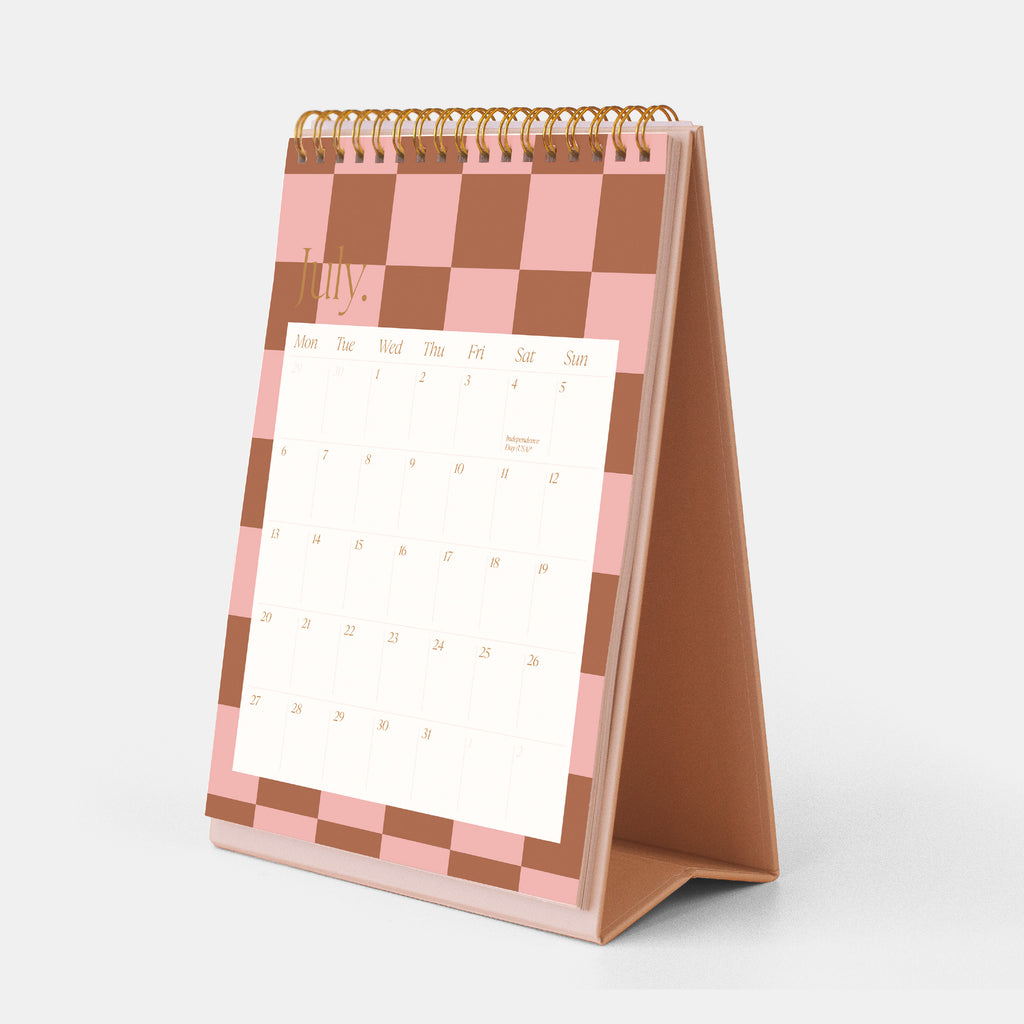 2026 Rose Check Desk Calendar - LOW STOCK
