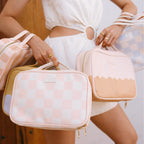 Salmon Check Cosmetic Bag - SECONDS