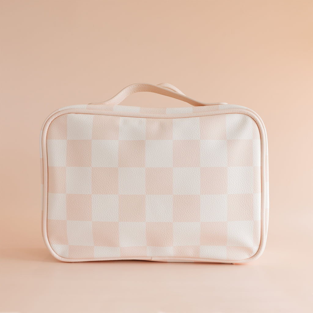 Salmon Check Cosmetic Bag - SECONDS