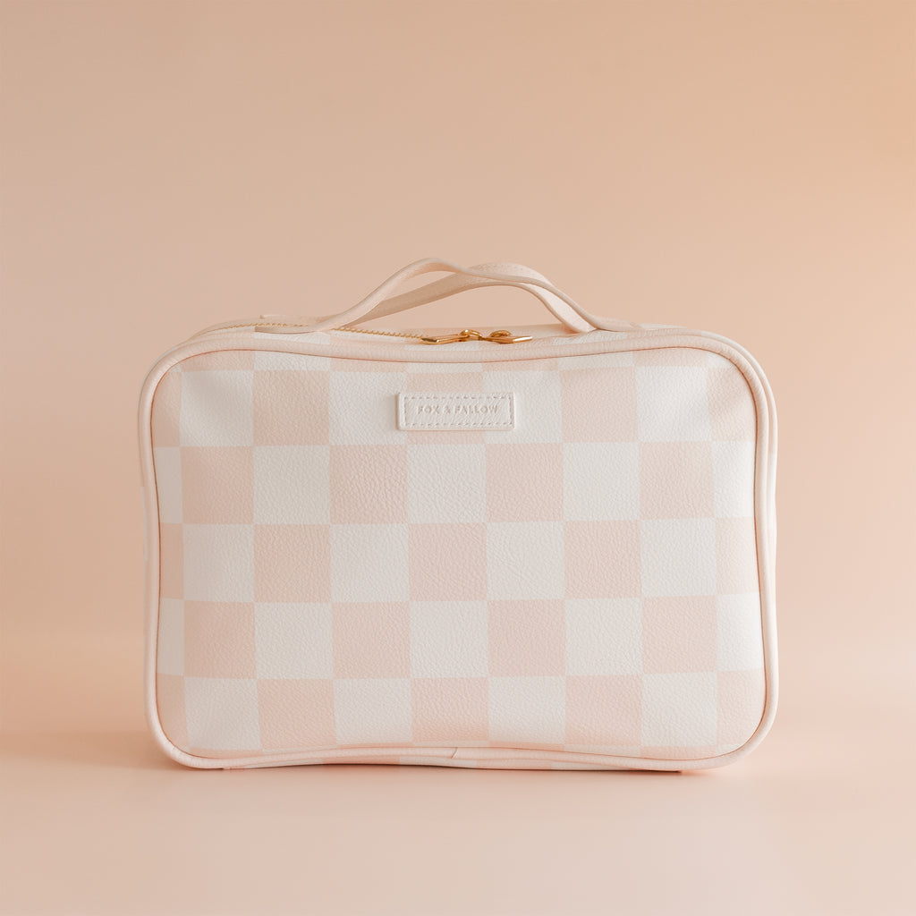 Salmon Check Cosmetic Bag - SECONDS
