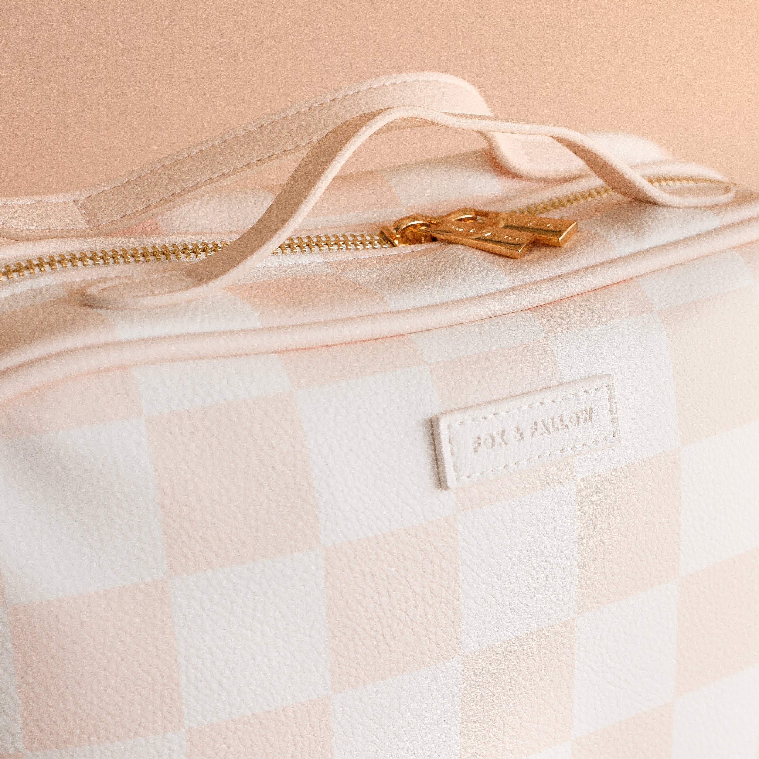 Salmon Check Cosmetic Bag - SECONDS