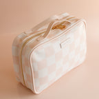 Salmon Check Cosmetic Bag - SECONDS