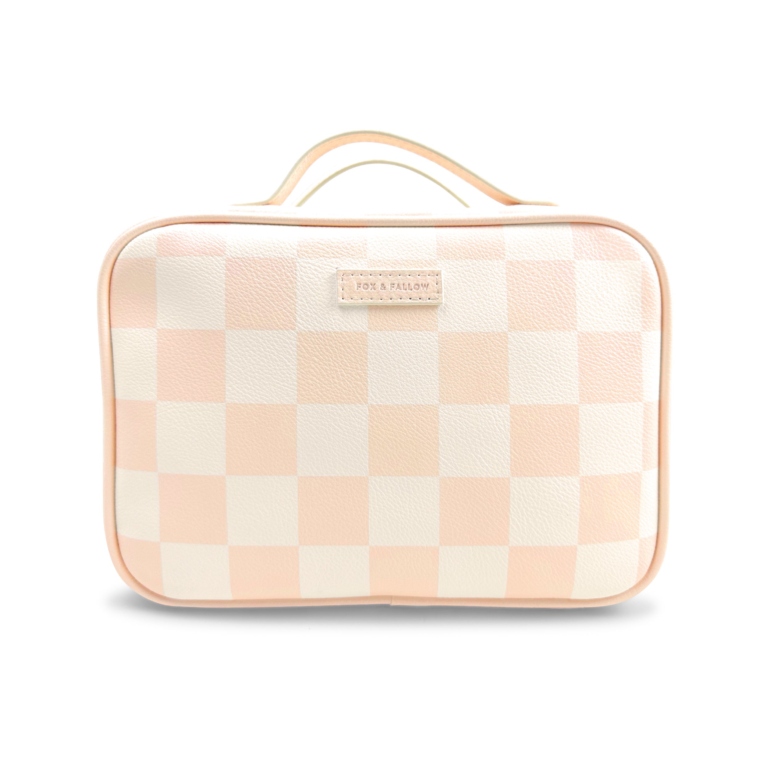 Salmon Check Cosmetic Bag - SECONDS