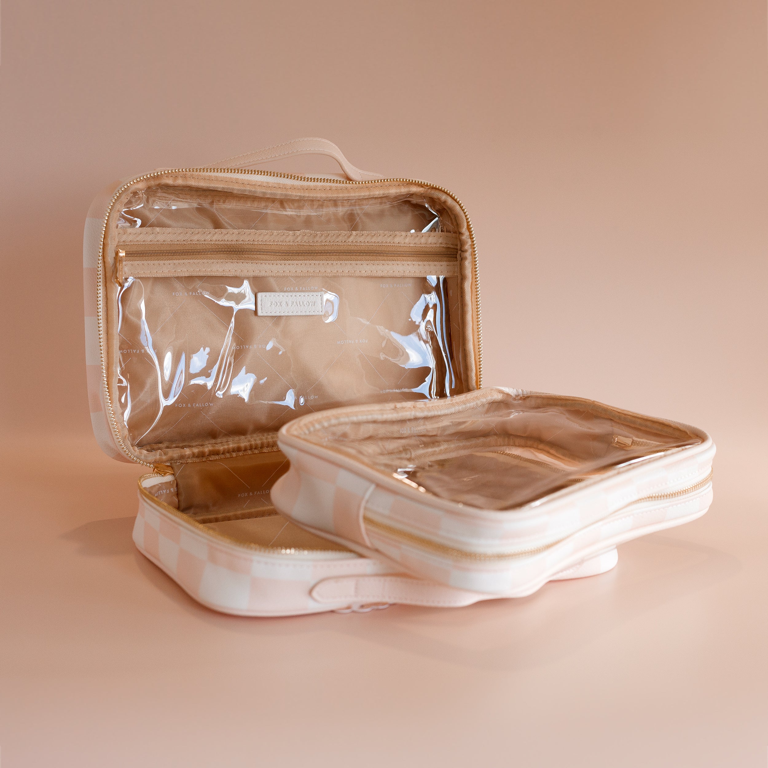 Salmon Check Cosmetic Bag - SECONDS