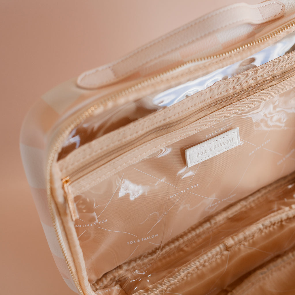 Salmon Check Cosmetic Bag - SECONDS