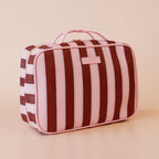 Burgundy Stripe Cosmetic Bag