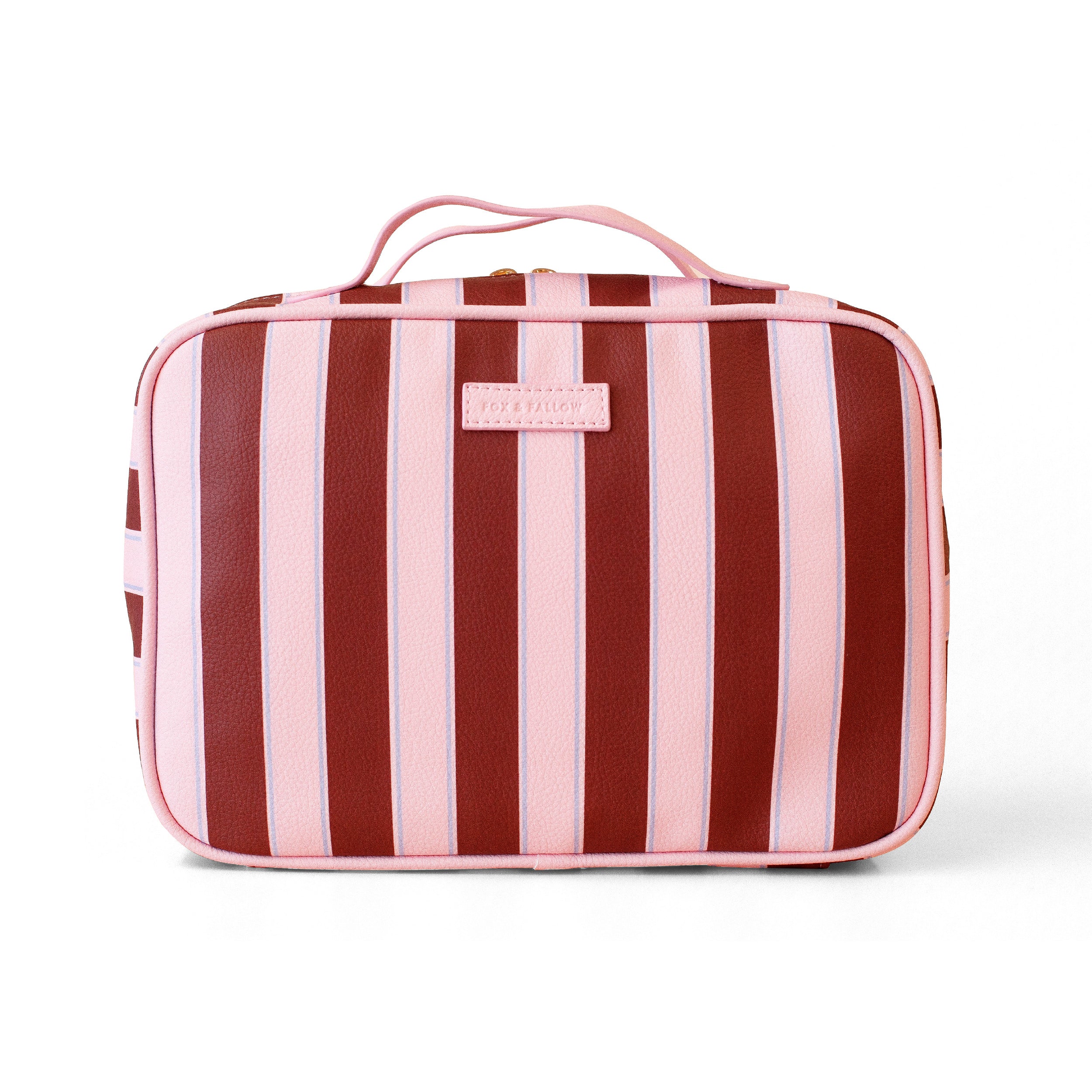 Burgundy Stripe Cosmetic Bag