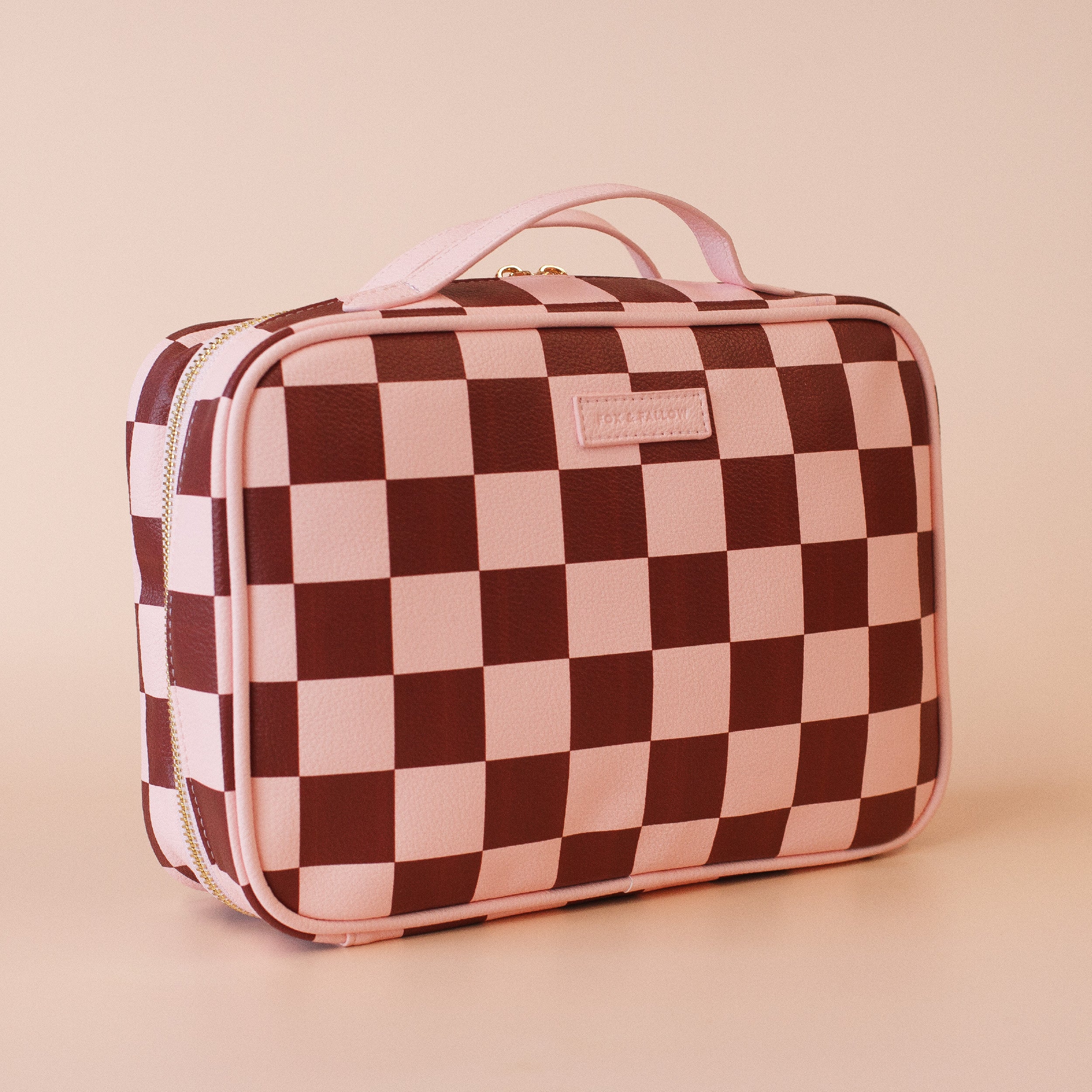 Cherry Check Cosmetic Bag