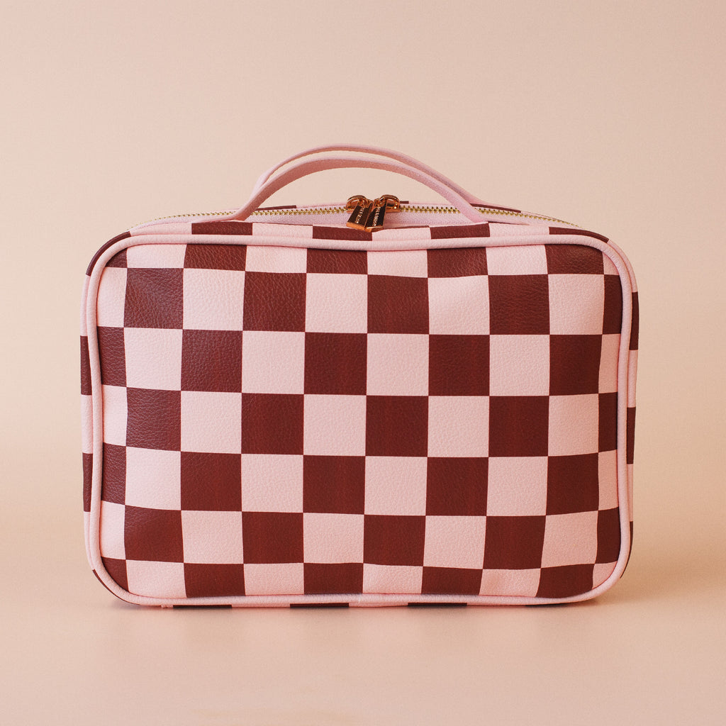 Cherry Check Cosmetic Bag