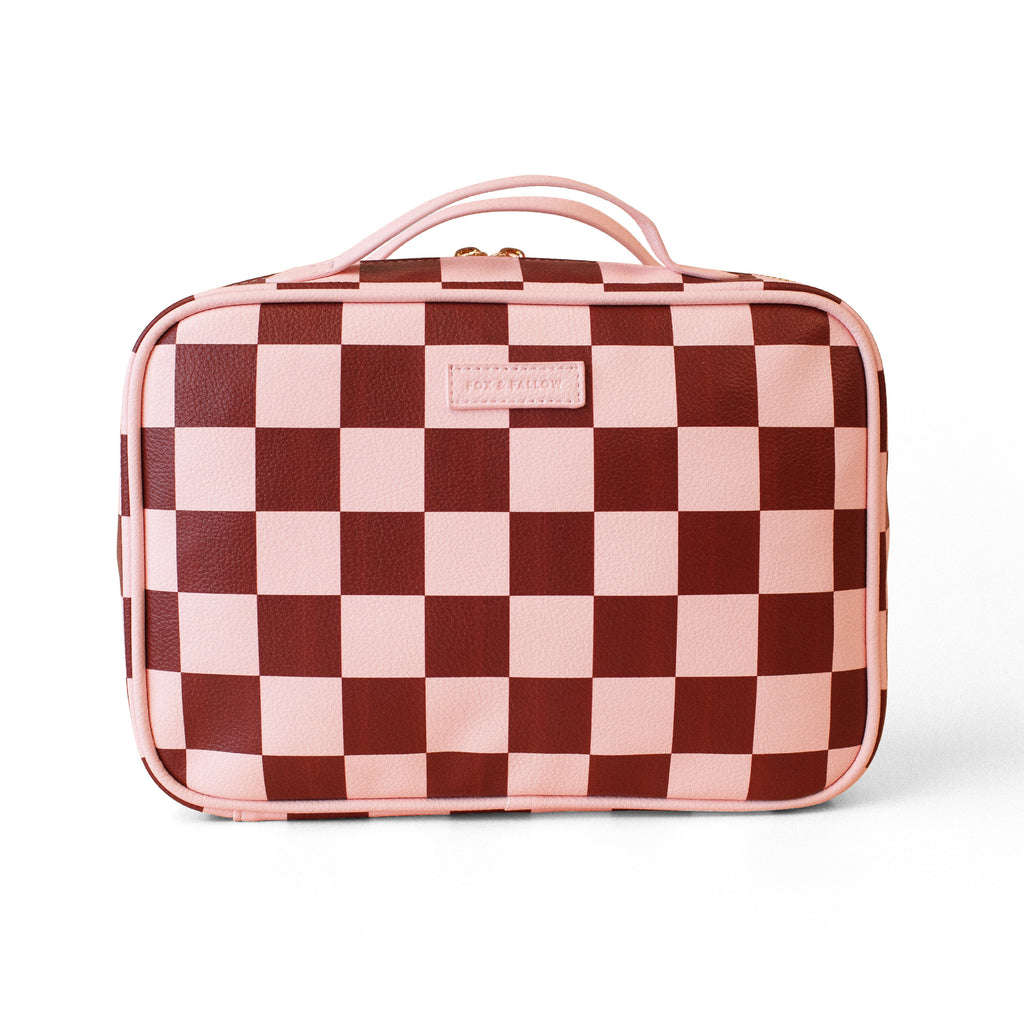 Cherry Check Cosmetic Bag