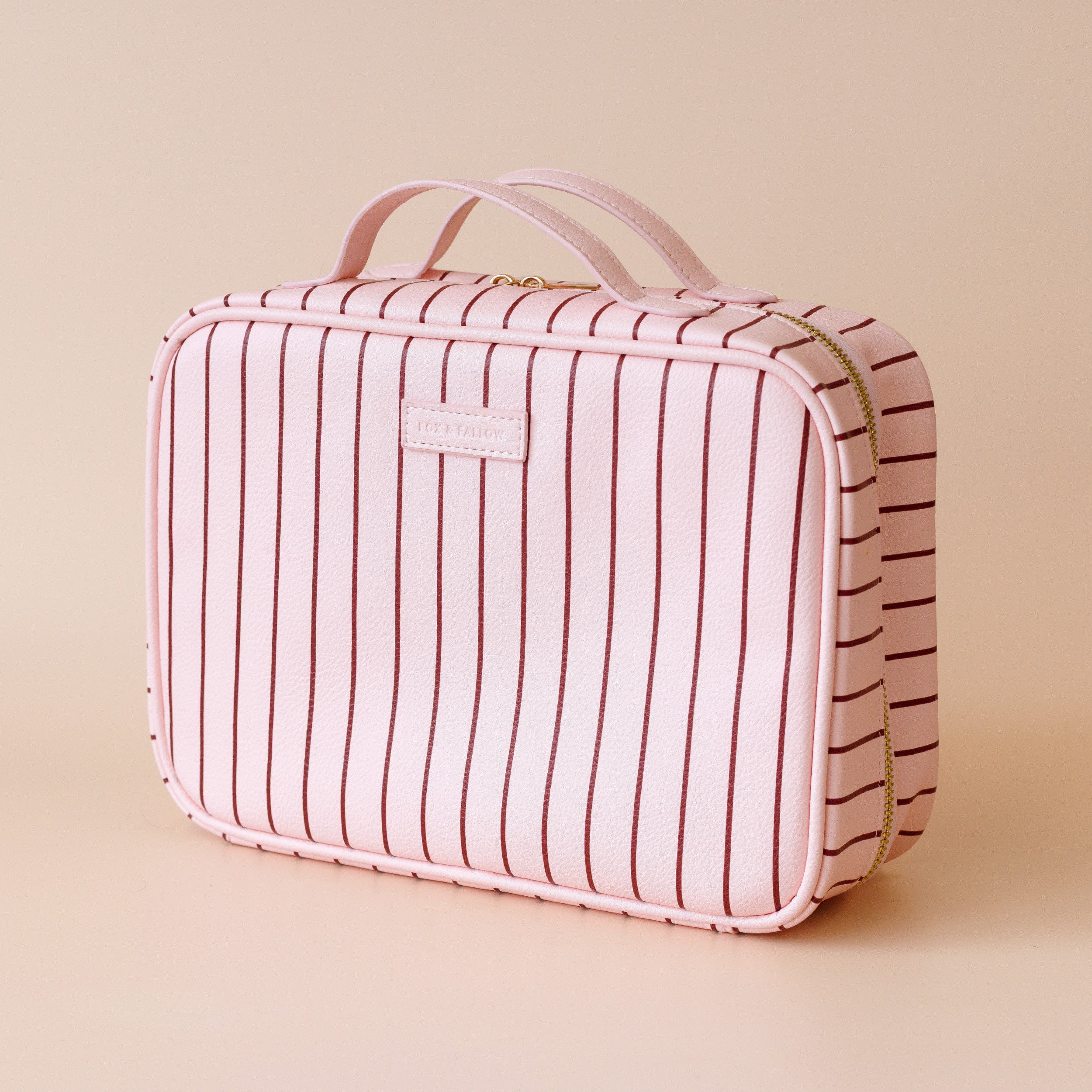 Rosé Pinstripe Cosmetic Bag - PRE-ORDER (MARCH)