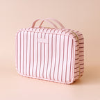 Rosé Pinstripe Cosmetic Bag - PRE-ORDER (MARCH)