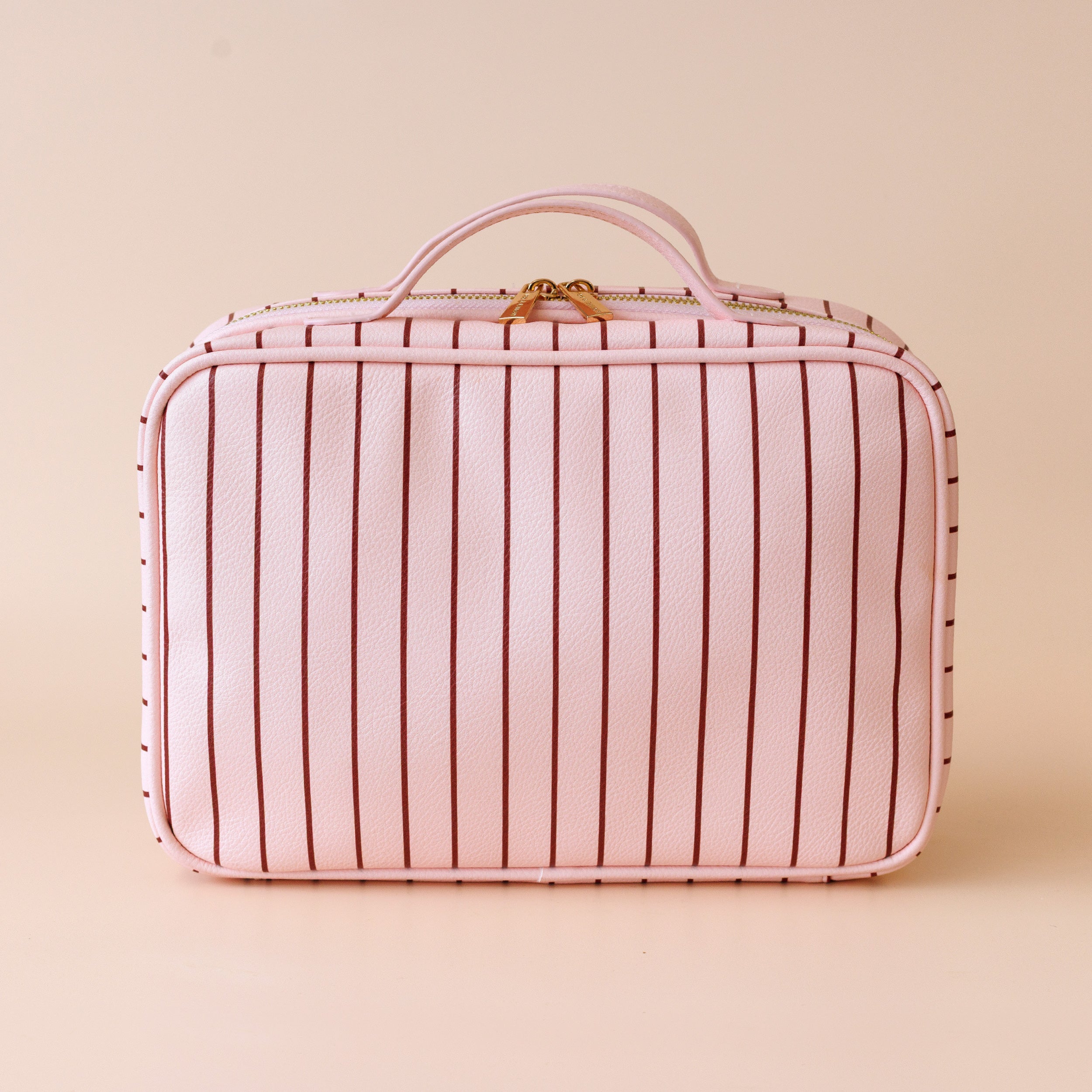 Rosé Pinstripe Cosmetic Bag - PRE-ORDER (MARCH)