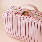 Rosé Pinstripe Cosmetic Bag - PRE-ORDER (MARCH)