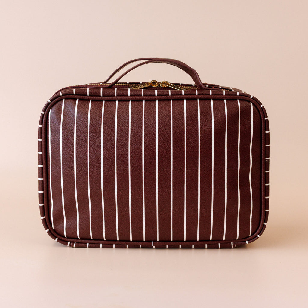 Merlot Pinstripe Cosmetic Bag - PRE-ORDER (MARCH)
