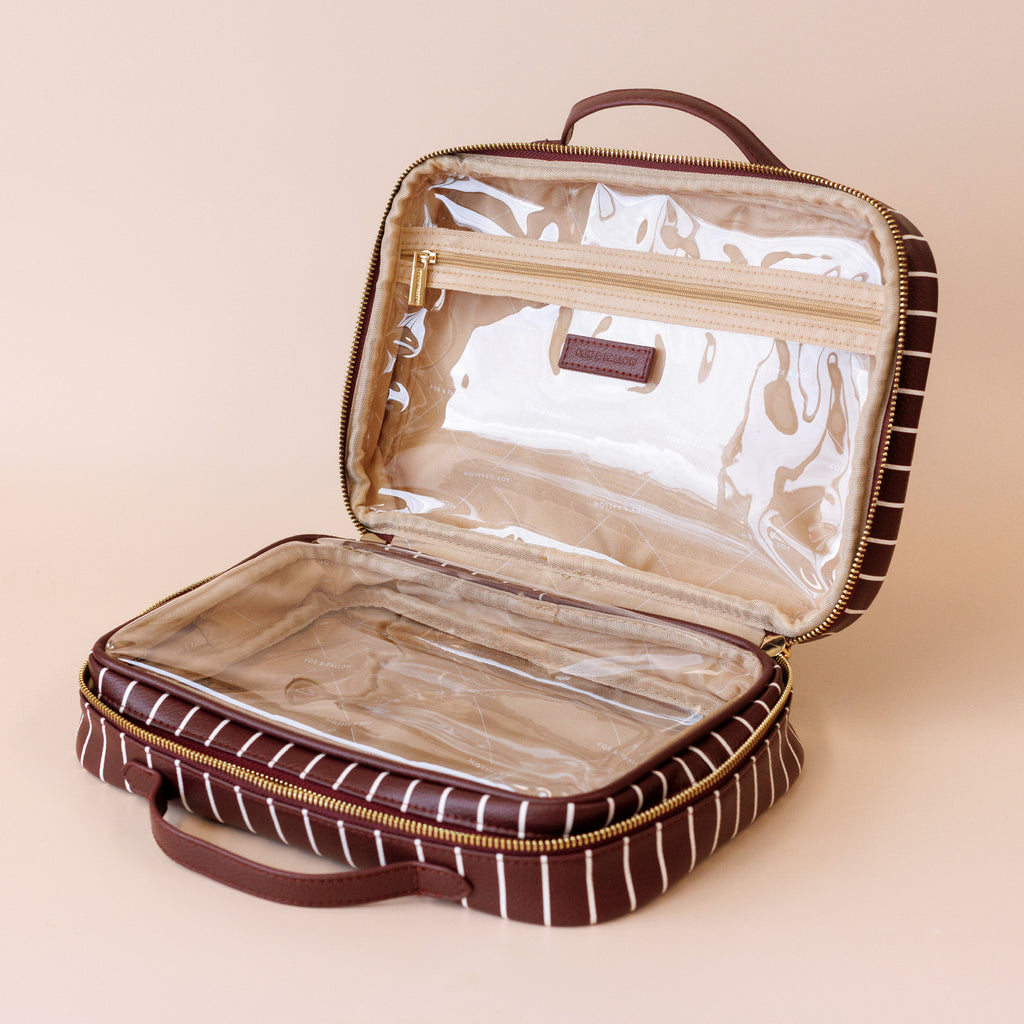 Merlot Pinstripe Cosmetic Bag - PRE-ORDER (MARCH)