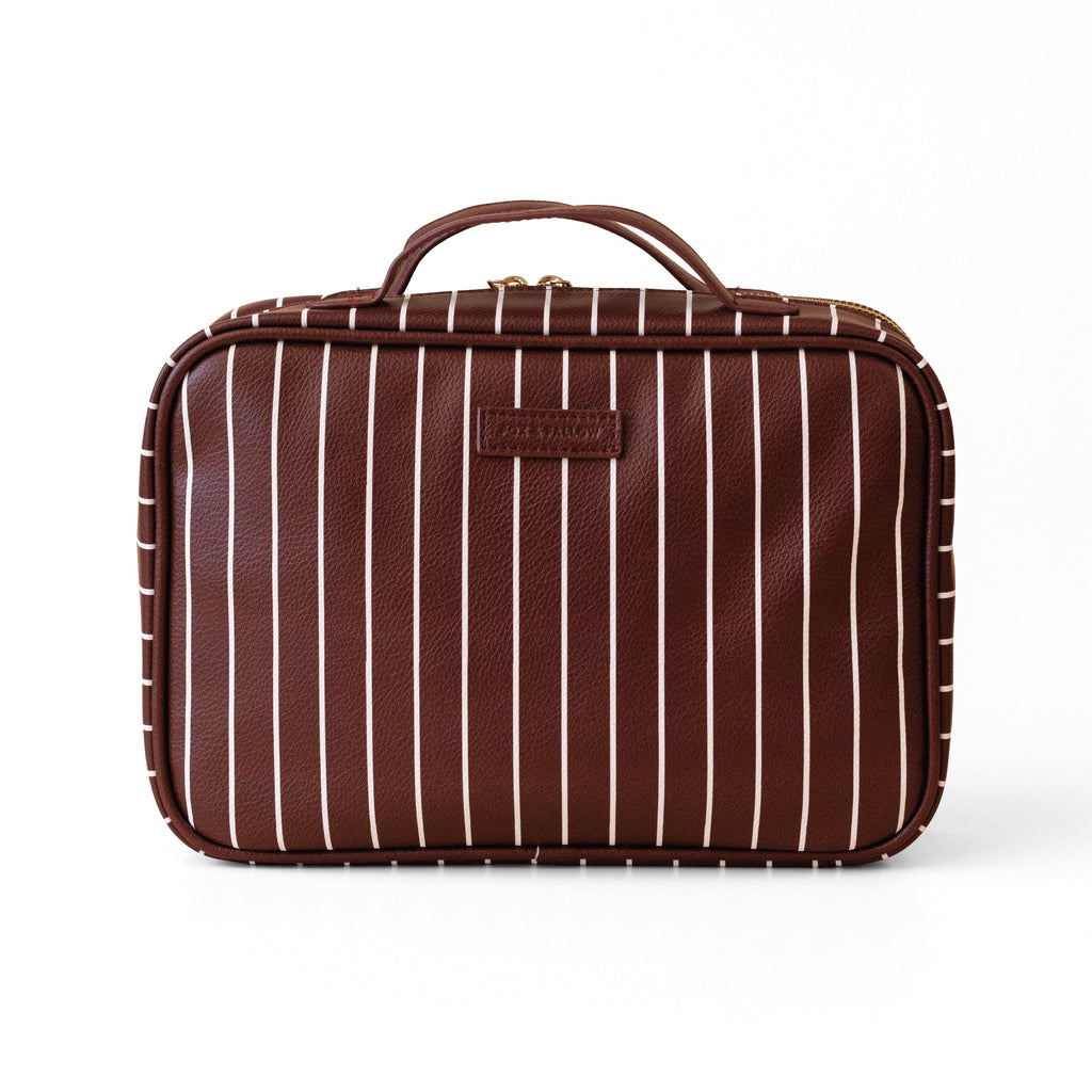 Merlot Pinstripe Cosmetic Bag - PRE-ORDER (MARCH)