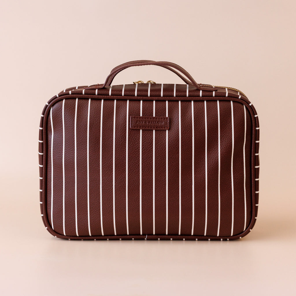 Merlot Pinstripe Cosmetic Bag - PRE-ORDER (MARCH)