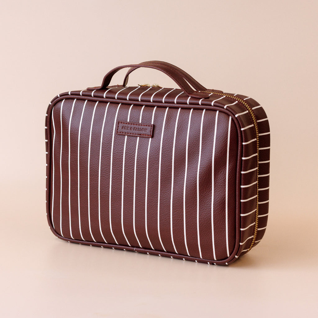 Merlot Pinstripe Cosmetic Bag - PRE-ORDER (MARCH)