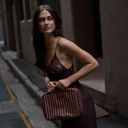 Merlot Pinstripe Cosmetic Bag