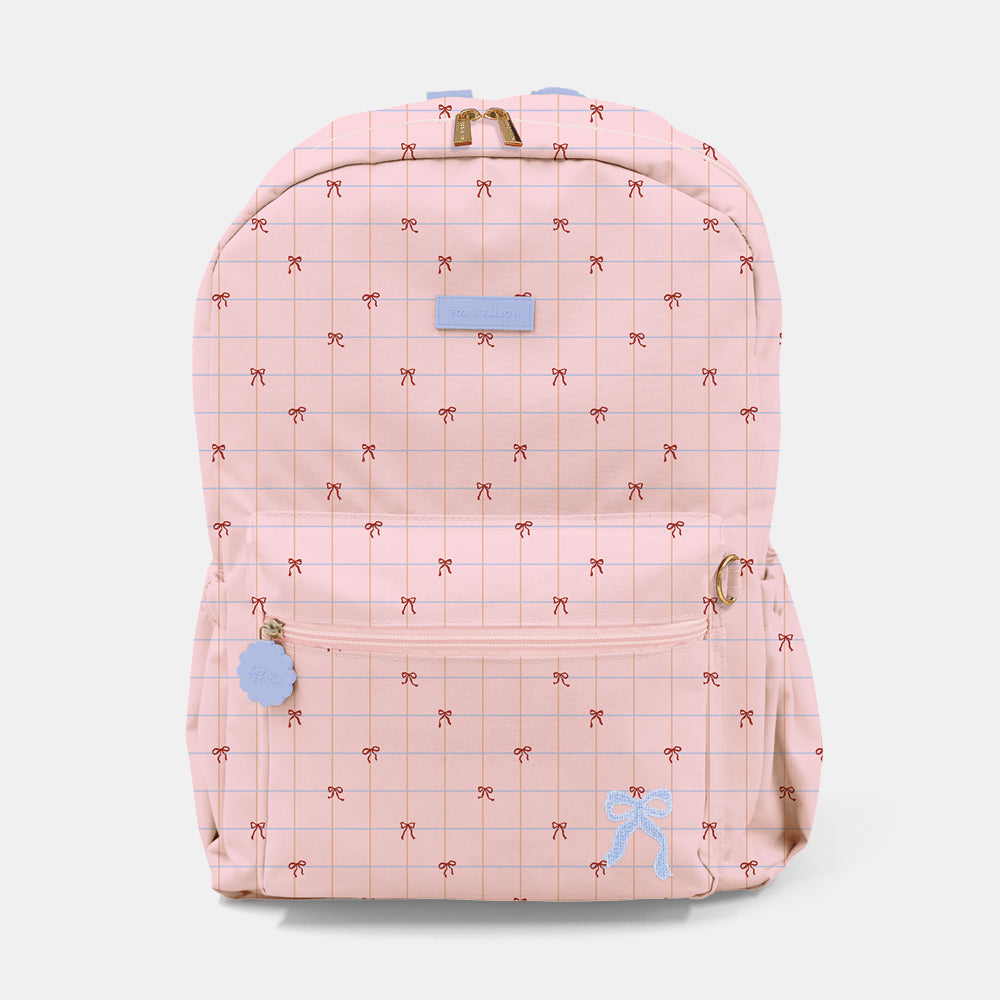 Pink Grid Bows Campus Backpack - Large 36L - PRE-ORDER (OCTOBER)