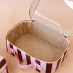 Burgundy Stripe Cosmetic Nested Trio Set - PRE-ORDER (MAY)