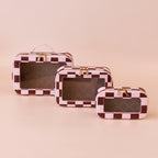 Cherry Check Cosmetic Nested Trio Set