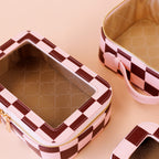 Cherry Check Cosmetic Nested Trio Set