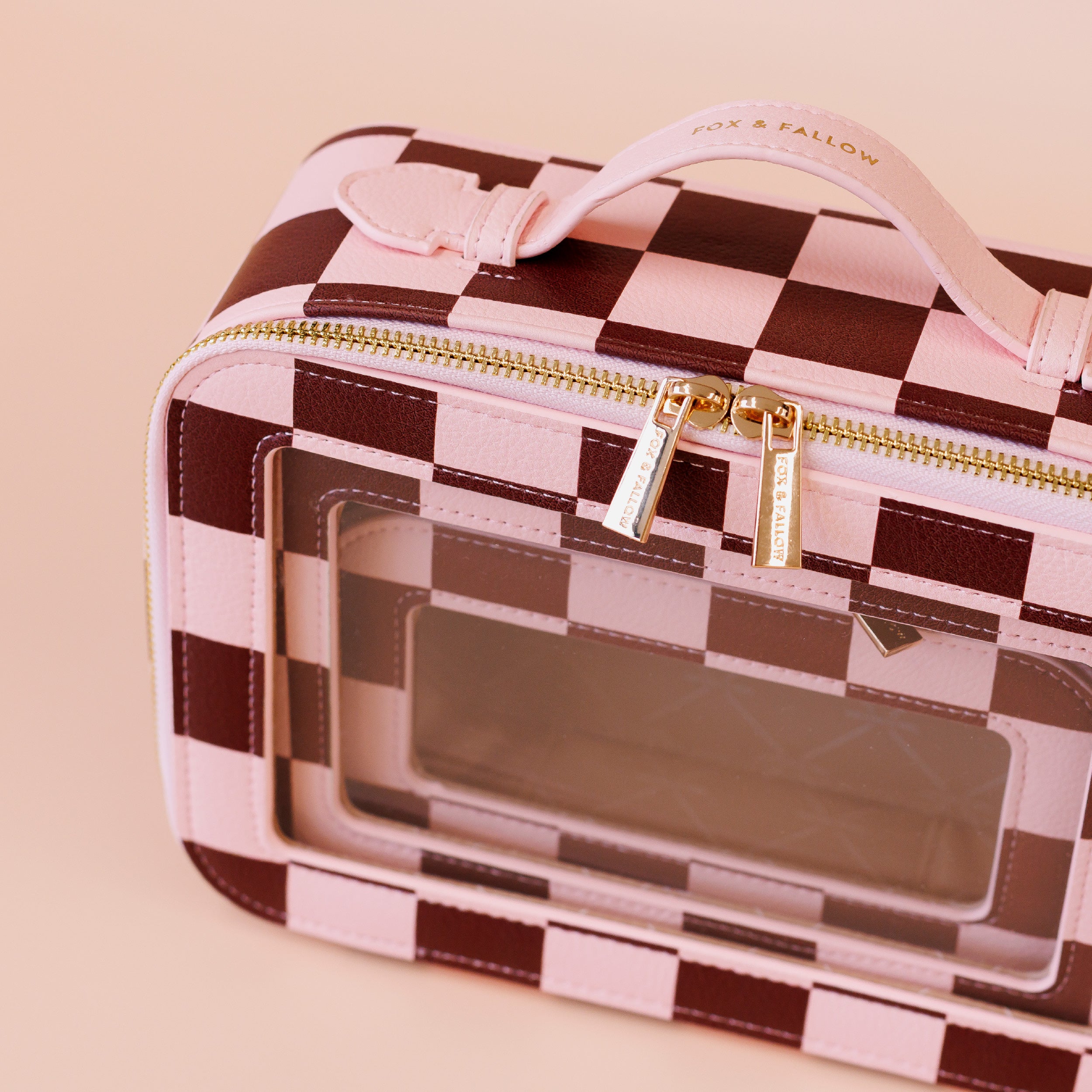 Cherry Check Cosmetic Nested Trio Set
