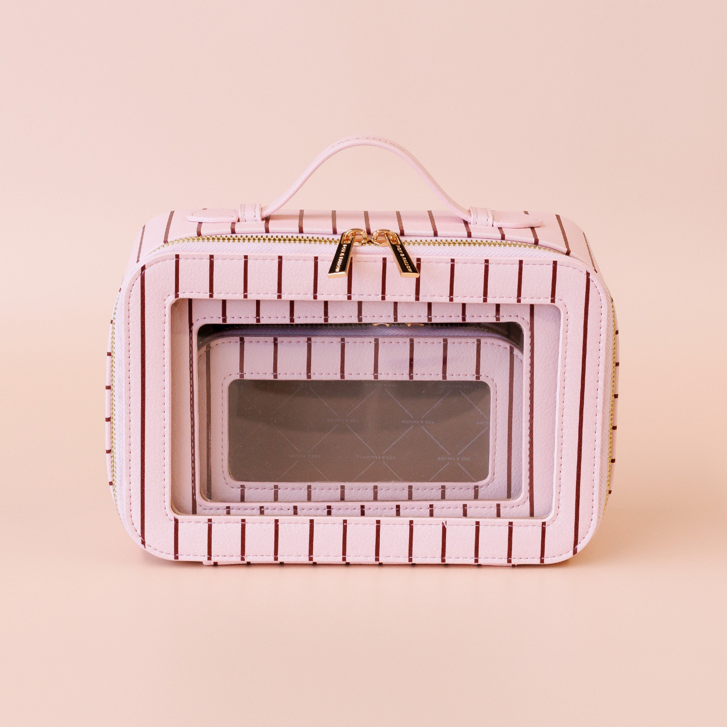 Rosé Pinstripe Cosmetic Nested Trio Set - PRE-ORDER (MAY)