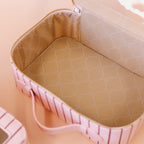 Rosé Pinstripe Cosmetic Nested Trio Set