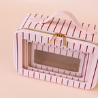 Rosé Pinstripe Cosmetic Nested Trio Set