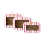 Rosé Pinstripe Cosmetic Nested Trio Set - PRE-ORDER (MAY)