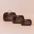 Merlot Pinstripe Cosmetic Nested Trio Set