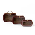 Merlot Pinstripe Cosmetic Nested Trio Set