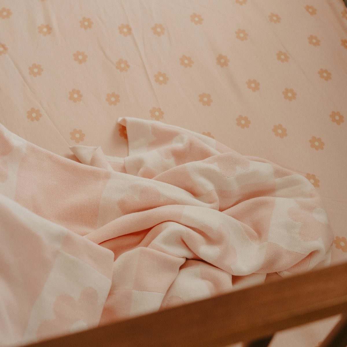 Daisy Chain Organic Fitted Cot Sheet - SECONDS